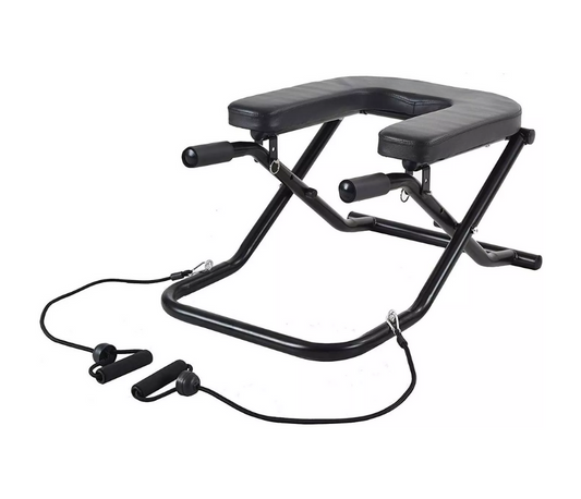 Houszy Yoga Headstand Bench with Handled Resistance Bands - Yoga Feet Up Inversion Chair for Workout