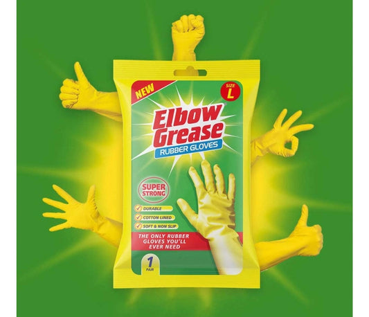 Elbow Grease Rubber Gloves - Super Strong & Durable (Large/Medium)