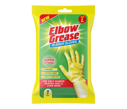 Elbow Grease Rubber Gloves - Super Strong & Durable (Large/Medium)