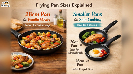 Frying Pan Sizes Explained: 28cm for Family Meals & 24cm for Solo Cooking