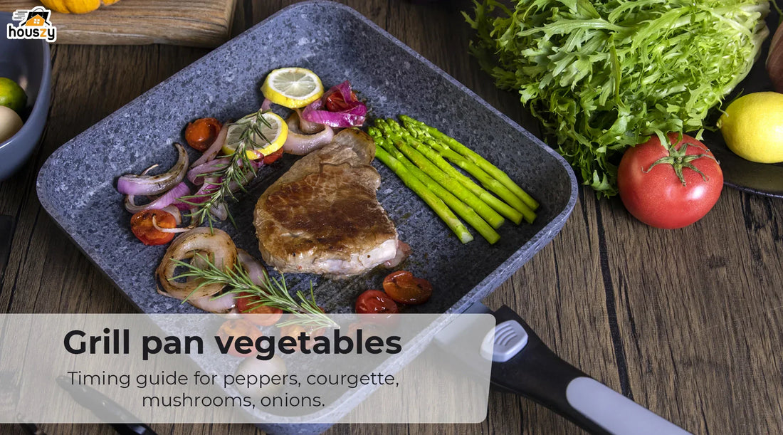 Grill Pan Vegetables: Timing Guide for Peppers, Courgettes, Mushrooms, and Onions