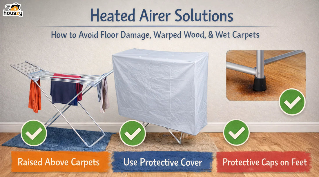 Heated Airer Placement Mistakes: How to Avoid Floor Damage, Warped Wood, and Wet Carpets