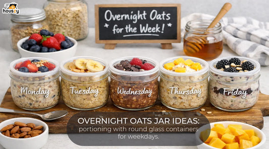 Overnight Oats Jar Ideas: Portioning with Round Glass Containers for Weekdays