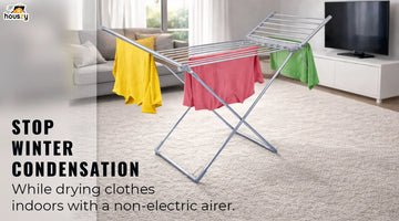 Stop Winter Condensation While Drying Clothes Indoors ith a Non-Electric Airer.