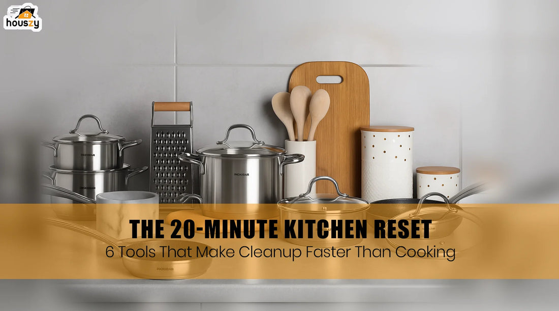 The 20‑Minute Kitchen Reset: Tools That Make Clean-up Faster Than Cooking