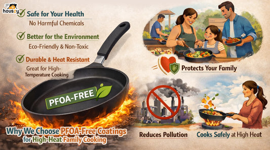 Why We Choose PFOA-Free Coatings for High-Heat Family Cooking.