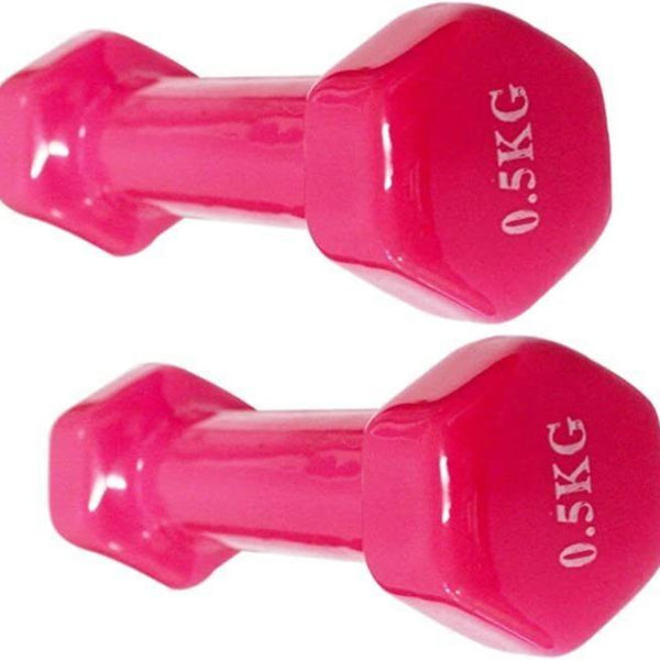 Vinyl Dumbbells Set-0.5 - 6Kg (Pink, Red, Purple, Blue)