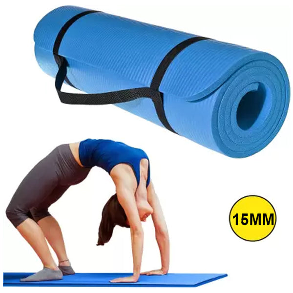 Yoga Exercise Mat with Non-Slip Bottom & Carrying Strap