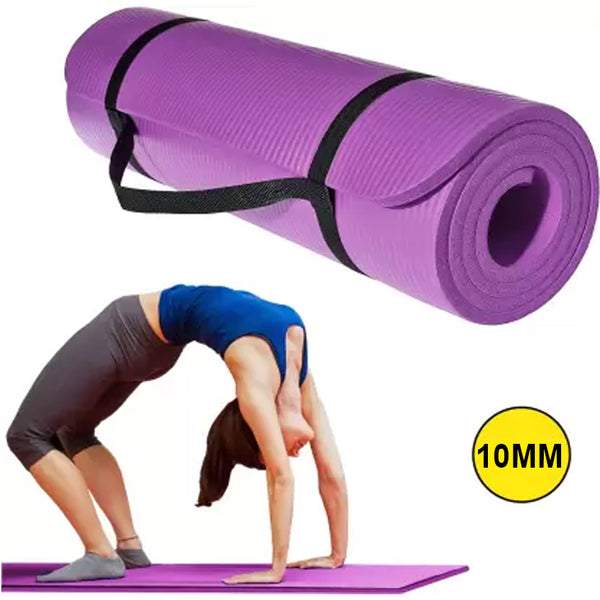 Yoga Exercise Mat with Non-Slip Bottom & Carrying Strap