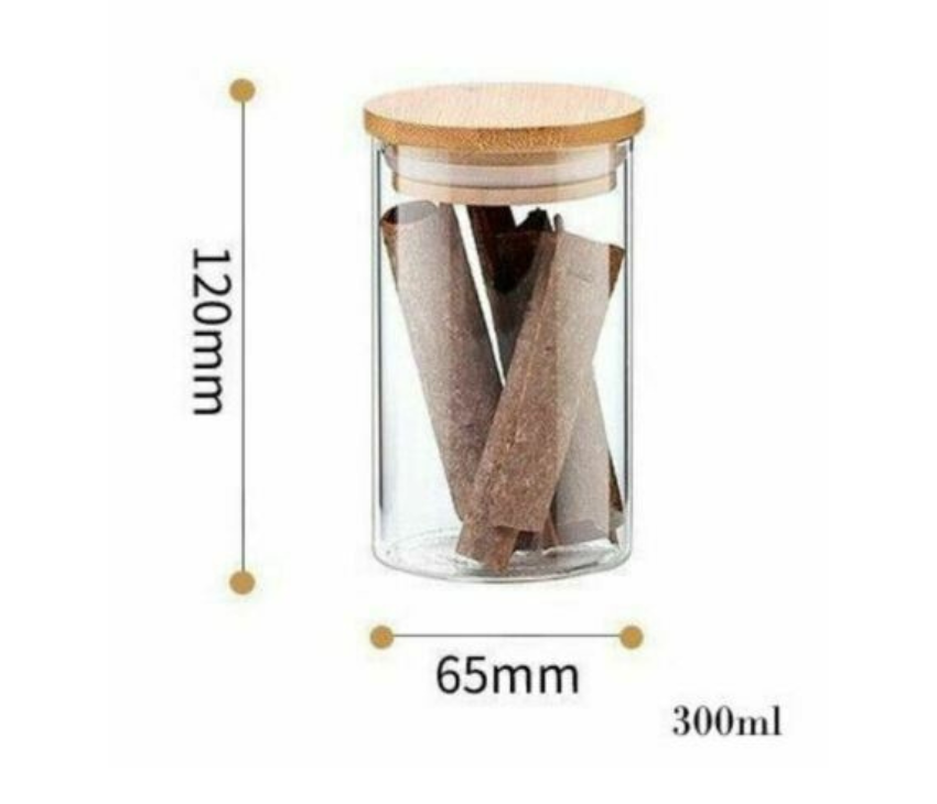 Glass Storage Jar with Airtight  Bamboo Lids,  Ideal for Candy, Spice, Coffee Beans