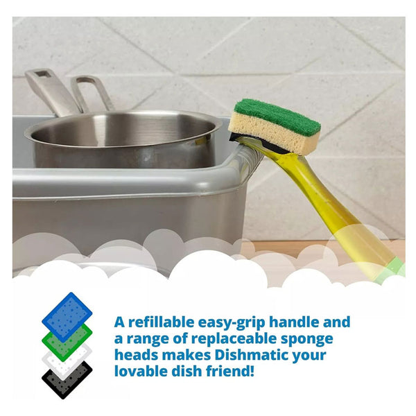 Dishmatic Washing Up Sponge Liquid Dispenser Handle & 6 Refills Value Pack Kit