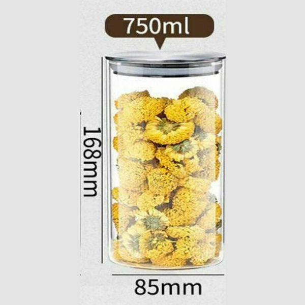 Glass Storage Jars with Airtight  Stainless Steel Lids- Ideal for Candy, Spice, Coffee Beans