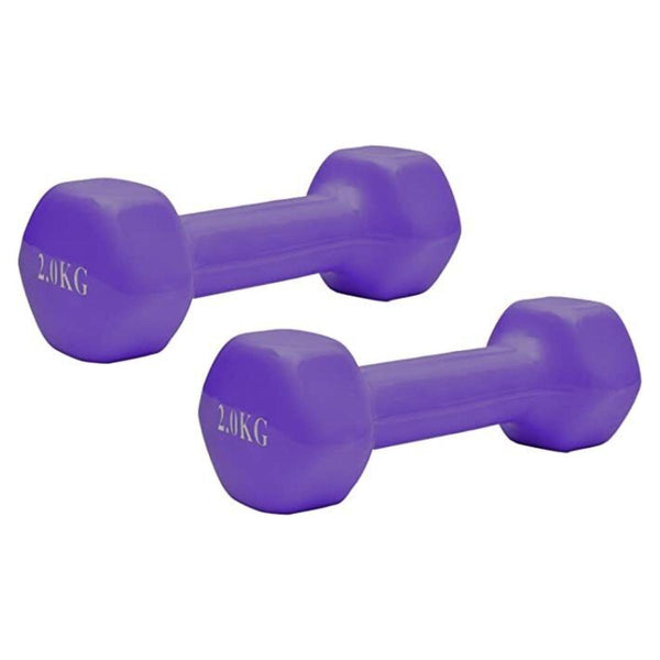 Vinyl Dumbbells Set-0.5 - 6Kg (Pink, Red, Purple, Blue)