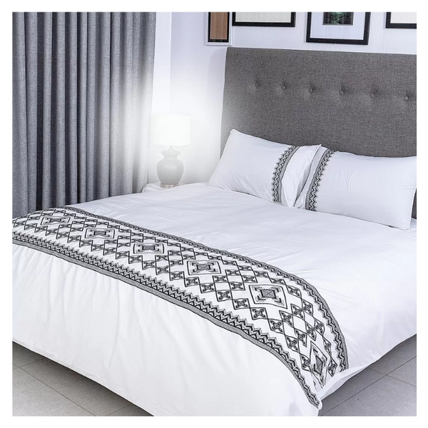 Duvet Cover Set With Egyptian Cotton Fitted Sheet- 400 TC (Adora Design)