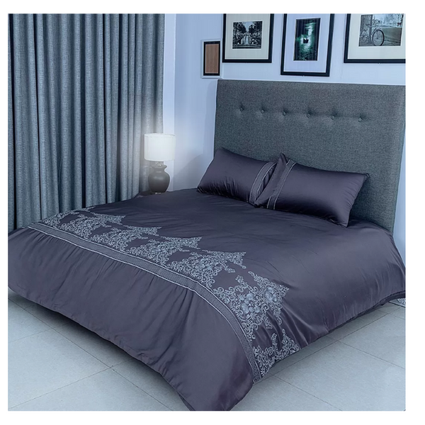 Duvet Cover Set With Egyptian Cotton Fitted Sheet- 400 TC (Ancient Modern Design)