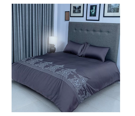 Duvet Cover Set With Egyptian Cotton Fitted Sheet- 400 TC (Ancient Modern Design)