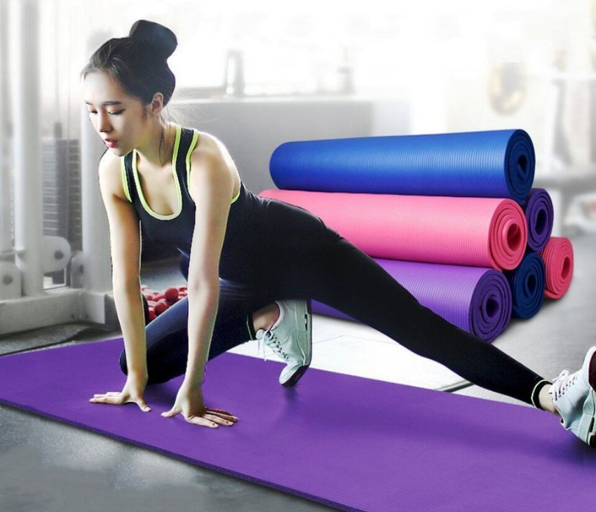 Yoga Exercise Mat with Non-Slip Bottom & Carrying Strap