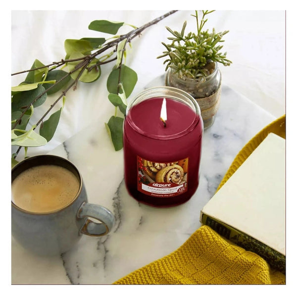 Airpure Large Jar Scented Candle Cinnamon Spice 510g