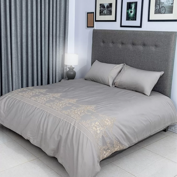 Duvet Cover Set With Egyptian Cotton Fitted Sheet- 400 TC (Ancient Modern Design)