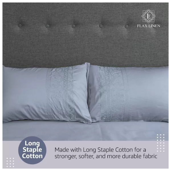 Duvet Cover Set With Egyptian Cotton Fitted Sheet- 400 TC (Gloria Hotel Design)