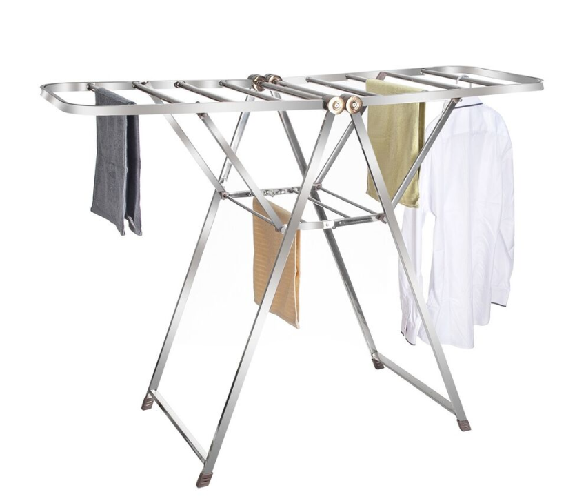 Foldable Clothes Drying Rack with Adjustable Wings-2-Level, for Indoor / Outdoor Use