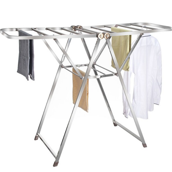 Foldable Clothes Drying Rack with Adjustable Wings 2 Level for Indoor Outdoor Use