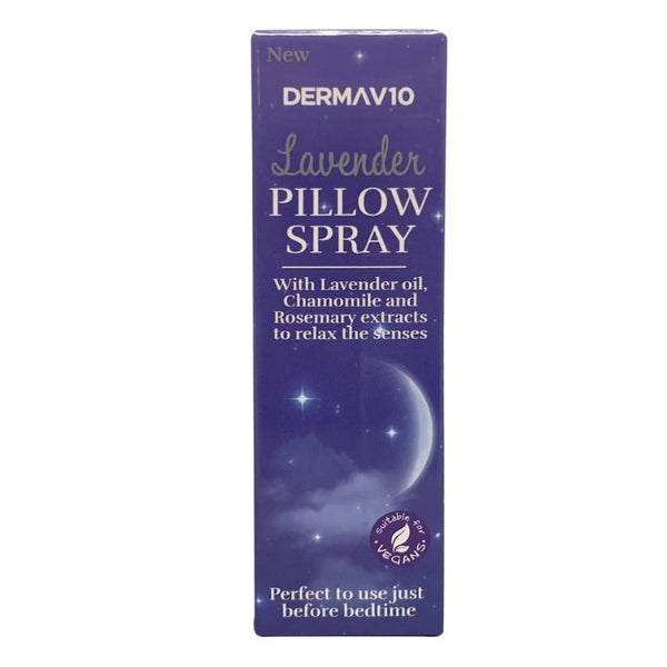 Derma V10 Pillow Spray, Lavender Oil, Chamomile and Rosemary Extract, Reduces Stress and Anxiety Vegan Friendly