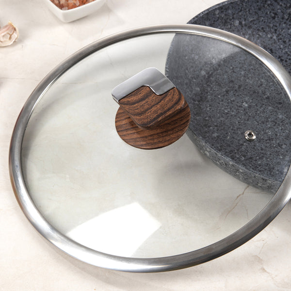 24cm Non-Stick Frying Pan with Lid | Granite Coating & Induction Safe – Houszy