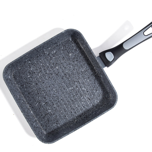 26cm Non-Stick Grill Pan | Removable Handle, Induction Safe, Granite Coated (Set of 2) – Houszy