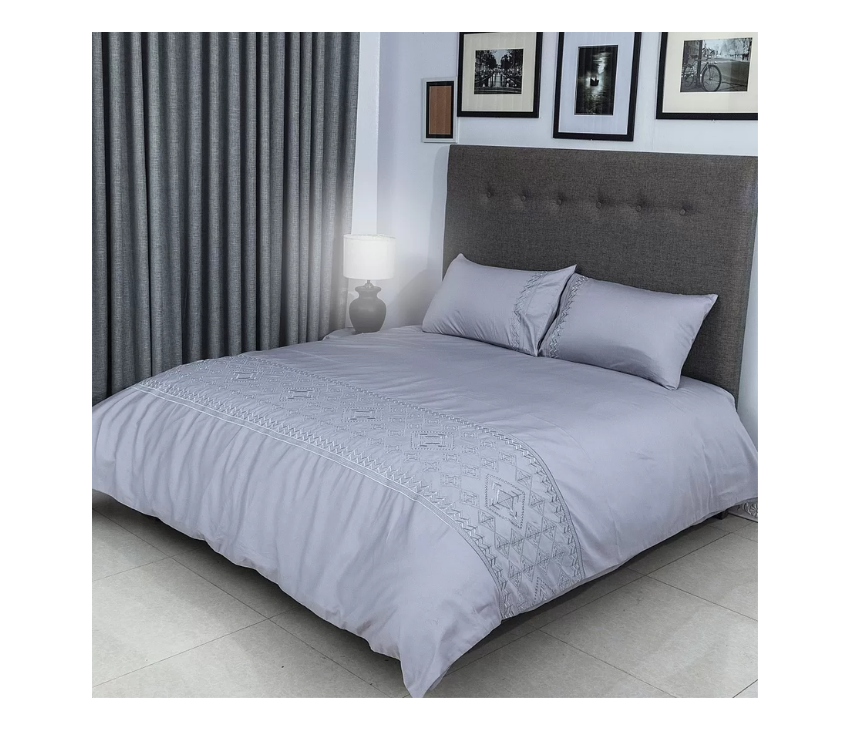 Duvet Cover Set With Egyptian Cotton Fitted Sheet- 400 TC (Adora Design)