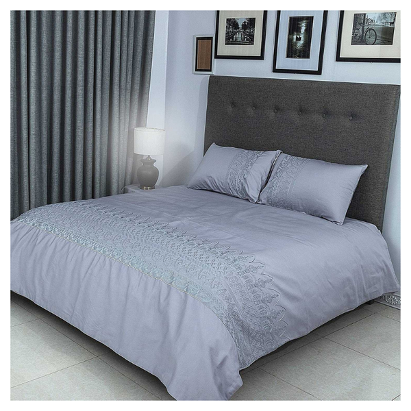 Duvet Cover Set With Egyptian Cotton Fitted Sheet- 400 TC (Gloria Hotel Design)