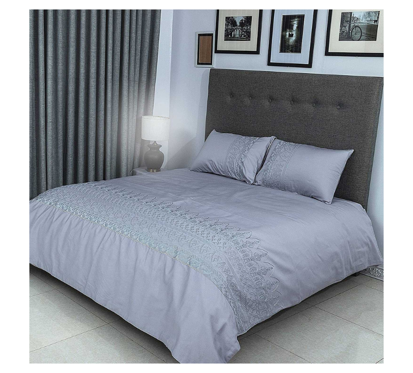 Duvet Cover Set With Egyptian Cotton Fitted Sheet- 400 TC (Gloria Hotel Design)