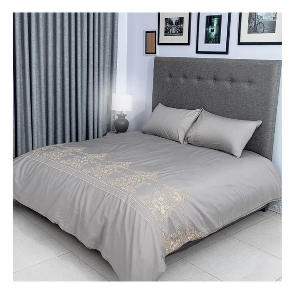 Duvet Cover Set With Egyptian Cotton Fitted Sheet- 400 TC (Ancient Modern Design)