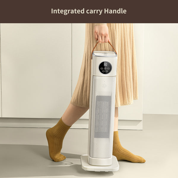 Houszy PTC Ceramic Tower Heater 2000W – Oscillating Fan Heater with Thermostat 16–35°C, 12-Hour Timer, Remote, Tip-Over & Overheat Protection, LED Display– BS Plug