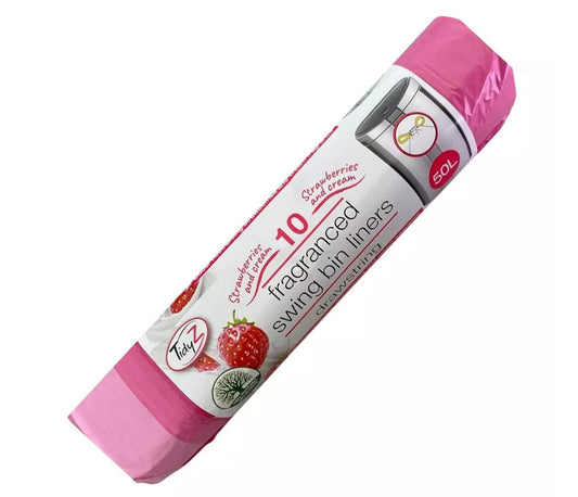 Tidyz Strawberries and Cream Fragranced Swing Bin Liner 50L 10Rolls