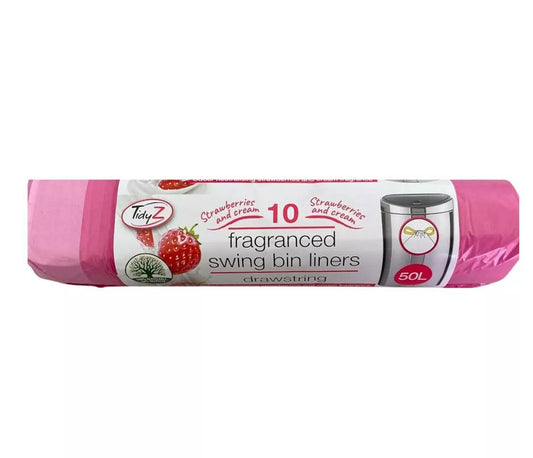 Tidyz Strawberries and Cream Fragranced Swing Bin Liner 50L 10Rolls