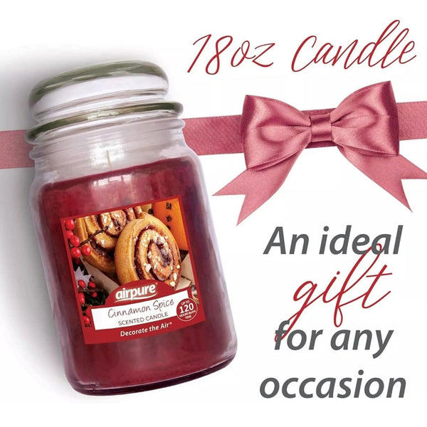 Airpure Large Jar Scented Candle Cinnamon Spice 510g