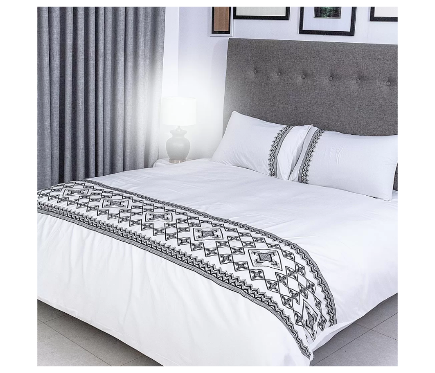 Duvet Cover Set With Egyptian Cotton Fitted Sheet- 400 TC (Adora Design)