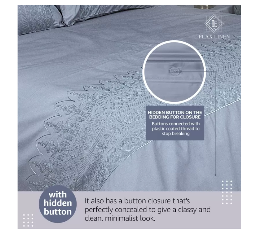 Duvet Cover Set With Egyptian Cotton Fitted Sheet- 400 TC (Gloria Hotel Design)