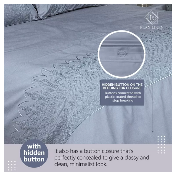 Duvet Cover Set With Egyptian Cotton Fitted Sheet- 400 TC (Gloria Hotel Design)