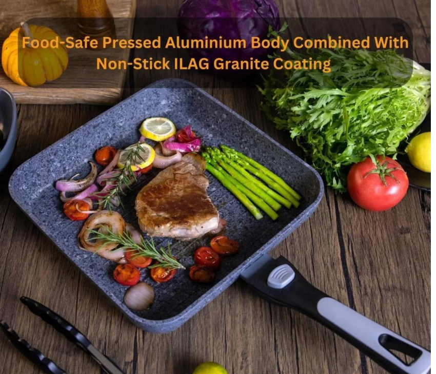 Non-Stick Grill Pan with Detachable Handle 26 cm