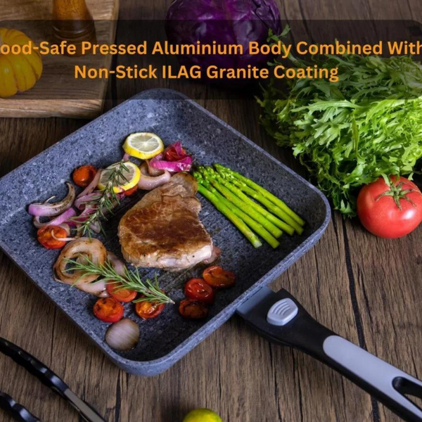 Non-Stick Grill Pan with Detachable Handle 26 cm