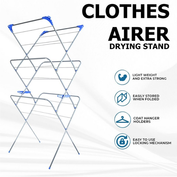 Foldable Clothes Airer With  3-Tier, Perfect For Indoor/Outdoor Use-Houszy®
