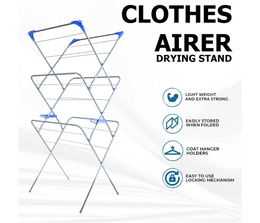 Foldable Clothes Airer With  3-Tier, Perfect For Indoor/Outdoor Use