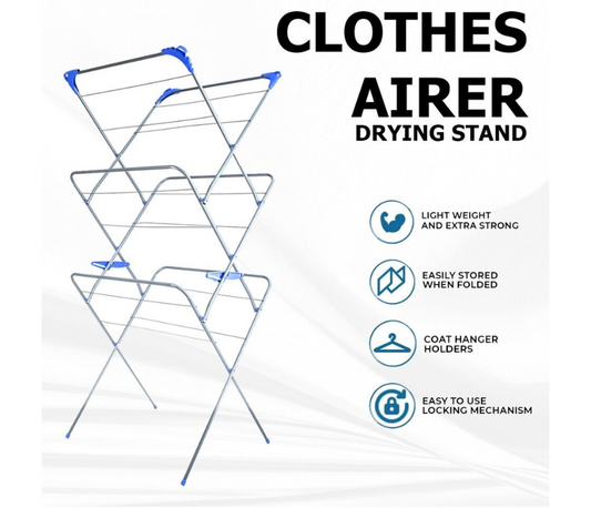 Foldable Clothes Airer With  3-Tier, Perfect For Indoor/Outdoor Use