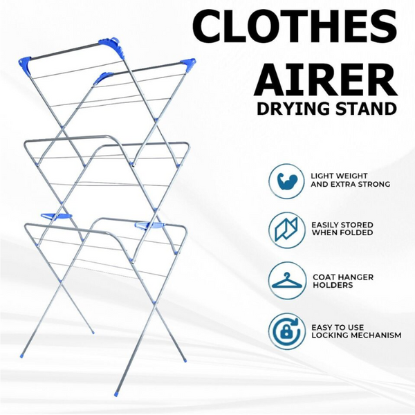 Foldable Clothes Airer With  3-Tier, Perfect For Indoor/Outdoor Use