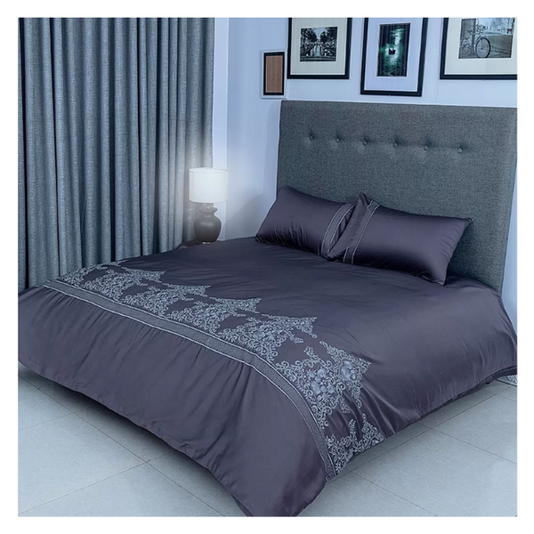 Duvet Cover Set With Egyptian Cotton Fitted Sheet- 400 TC (Ancient Modern Design)