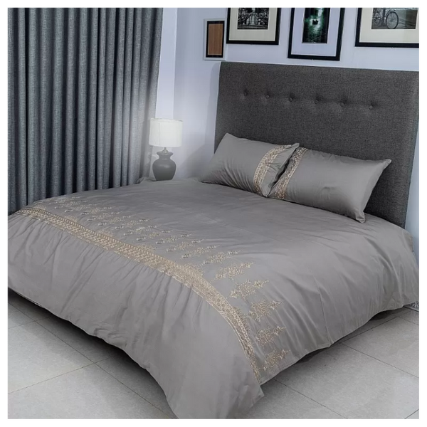 Duvet Cover Set With Egyptian Cotton Fitted Sheet-400 TC (Ragina Hotel Design)