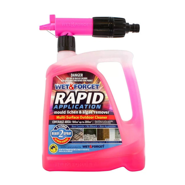 Wet & Forget Rapid Application Mould Lichen & Algae Remover Outdoor Cleaning -2L