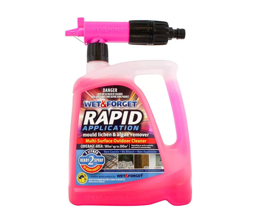 Wet & Forget Rapid Application Mould Lichen & Algae Remover Outdoor Cleaning -2L
